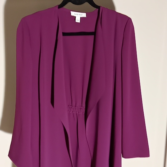Nine West Purple Cover-up  Jacket Ptp 20" L 37" - Picture 4 of 6